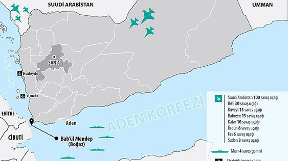 'Koalisyon güçleri Yemen'i havadan kontrol altına aldı'