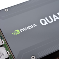 Nvidia Quadro K1200 from a powerful workstation isolated on white