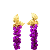 AKSESUAR-Dafne-Gold-Fuşya-Küpe